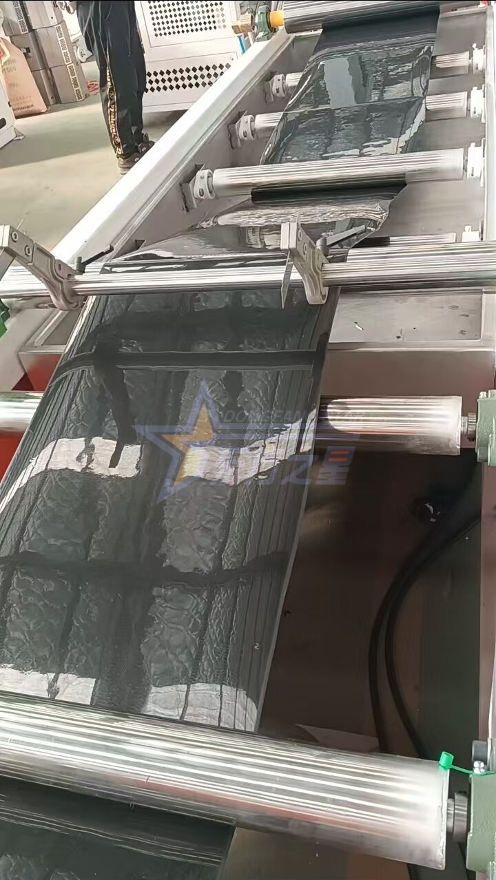 مشتری برای اجرای آزمایشی در محل خط تولید ورق سینی نهال PP/PS از کارخانه Qingdao EASTSTAR بازدید می کند